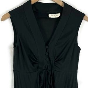 Vintage Sleeveless Pleated Midi Dress, Empire Waist with Bow Tie, Juniors Size